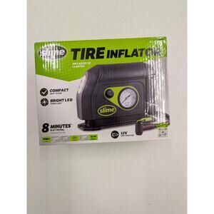 Slime 12V Tire Inflator Air Compressor Portable LED Gauge Car Pump
